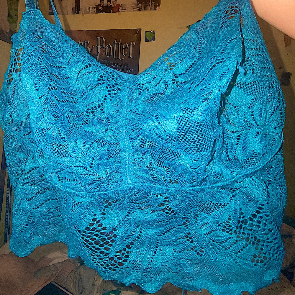 Shein Floral Lace Scallop Trim Bralette